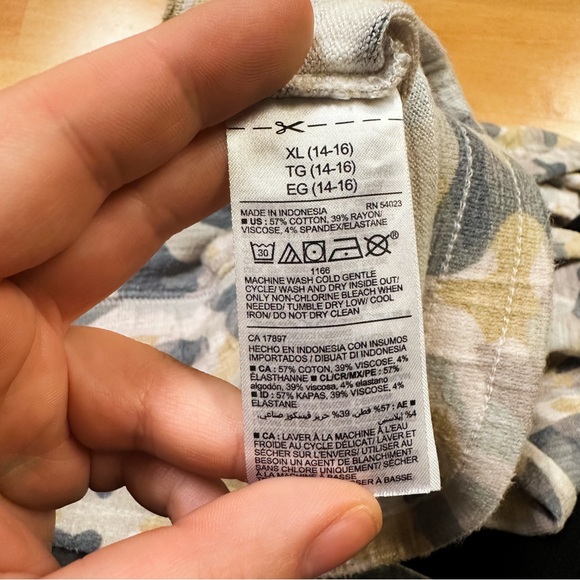 Old Navy Pink Leach & Gray Camo Lightweight Jogger Pants Girls Size XL 14/16 - Picture 7 of 7